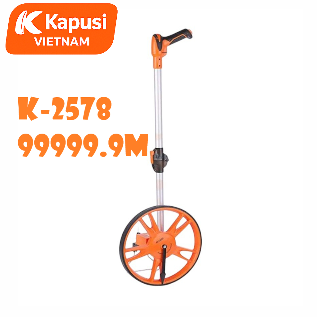 Thước Đo Khoảng Cách Bánh Xe Kapusi K-2578: Đồng Hồ Cơ 5 Chữ Số - Gập Gọn - Chân Chống Vững Chãi, Bh 12 tháng