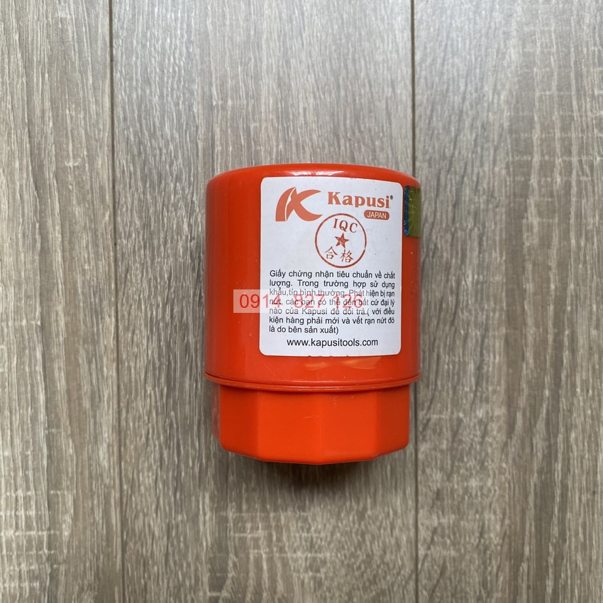 Đầu tuýp khẩu ngắn đen 1inch KAPUSI Nhật Bản cỡ từ 21-46mm, 6 cạnh thép Cr-Mo