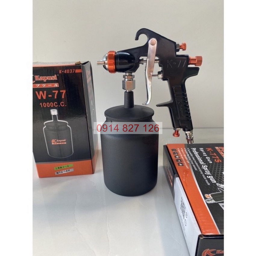 Súng phun sơn W77G 3.0 KAPUSI K-4038 bình dưới 1000CC