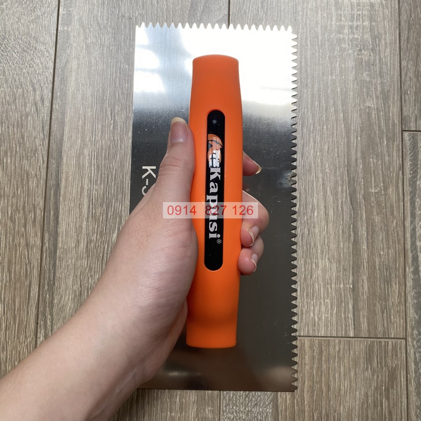 Bàn xoa răng cưa (bay răng cưa) KAPUSI Japan, lưỡi thép cán nhựa cam chắc chắn, Bh 12 tháng  diy-vietnam