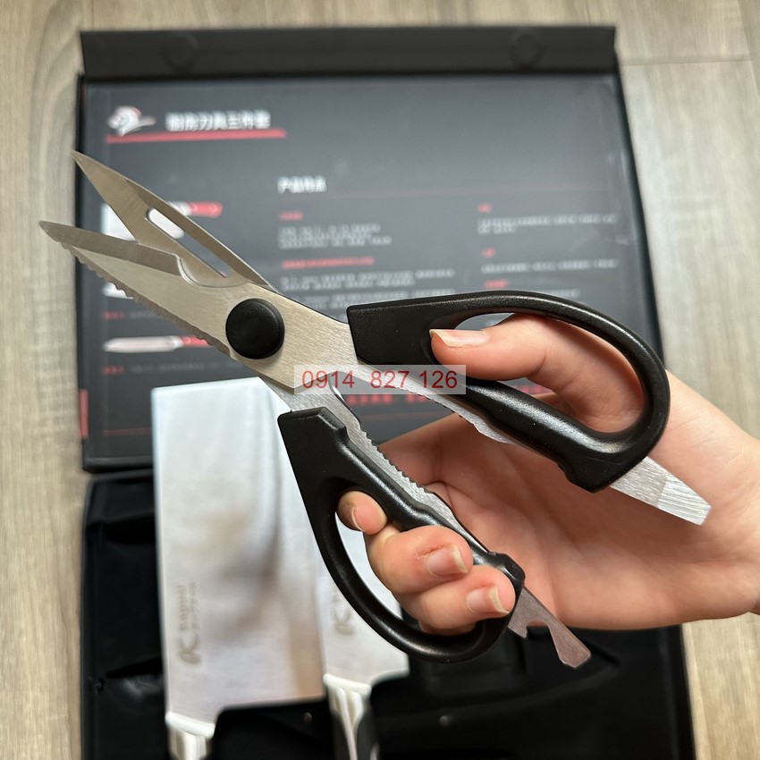 Bộ dao kéo nhà bếp đa năng KAPUSI Nhật Bản cán kim loại