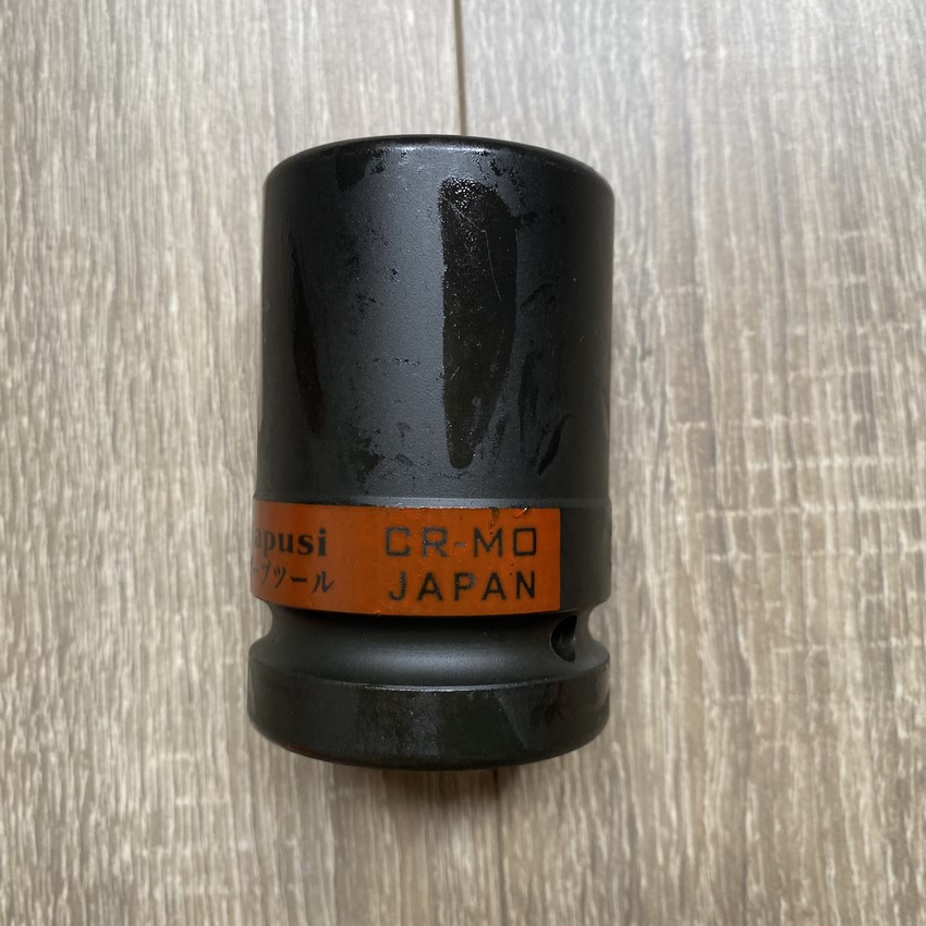 Đầu tuýp khẩu ngắn đen 1inch KAPUSI Nhật Bản cỡ từ 21-46mm, 6 cạnh thép Cr-Mo