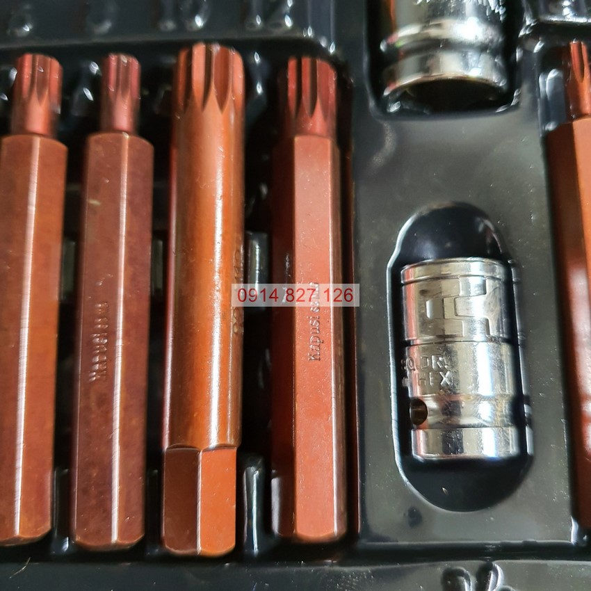 Bộ tuýp lục giác hoa thị 40 chi tiết K-7259  Kapusi, đựng trong hộp thép sơn tĩnh điện
