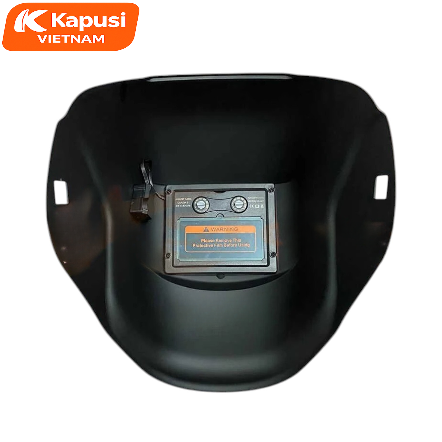 Mũ Hàn Điện Tử Tự Động Đổi Màu Kapusi K-2035 Núm Vặn Điều Chỉnh Độ Sáng Tối Bên Ngoài Chống Tia UV Và Tàn Lửa Nhựa HDPE