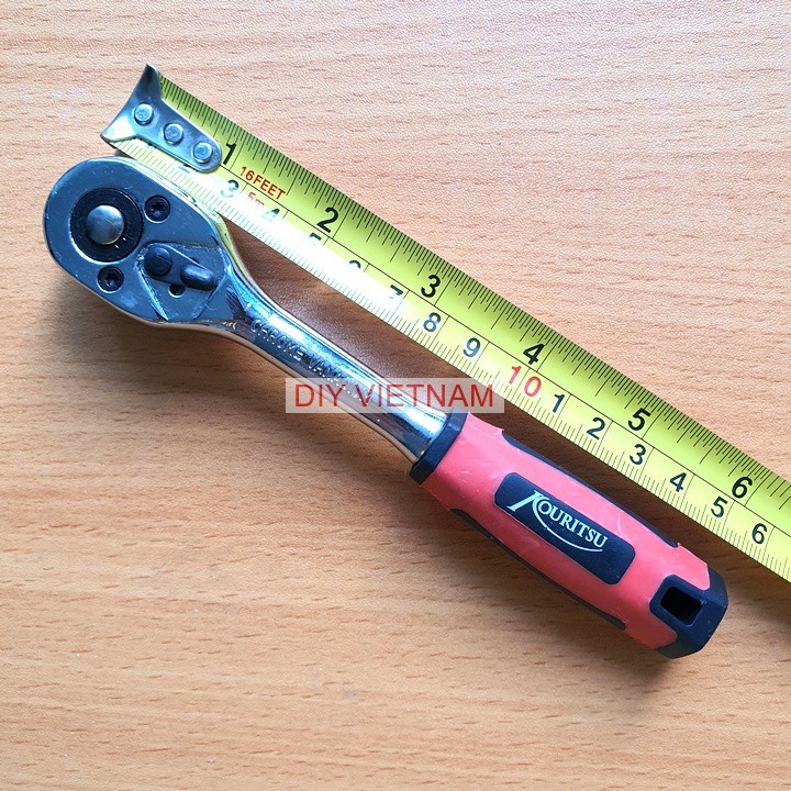 Cần Siết Tự Động KOURITSU 1/2 Inch Cán Cao Su - Tay Vặn Lắc Nhanh Đảo Chiều Cho Đầu Khẩu 1/2 Cho Thợ Sửa Xe