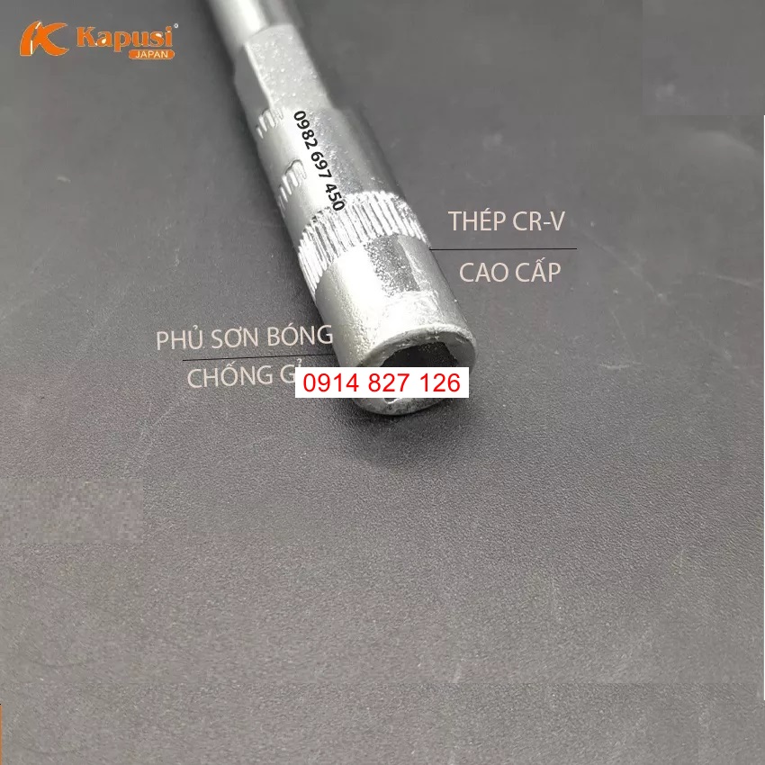 Bộ cần siết chữ T KAPUSI Nhật Bản 13 chi tiết 6-19mm, thép cr-v, chống gỉ sét