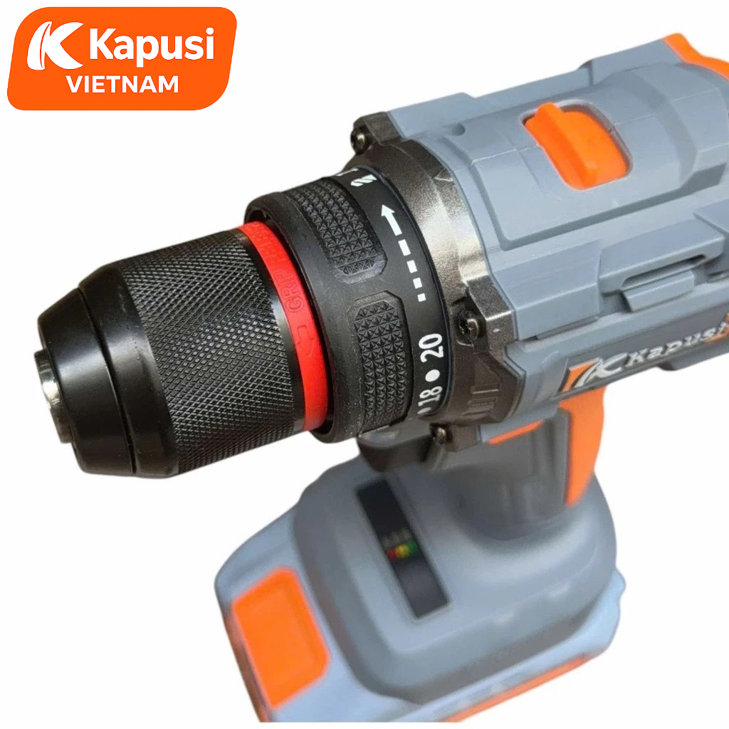 Máy Khoan Pin Kapusi K6878 21V Động Cơ Không Chổi Than Brushless - Lực Siết 85N.m Đầu Kẹp Kim Loại 10mm Khóa Trục, BH12T