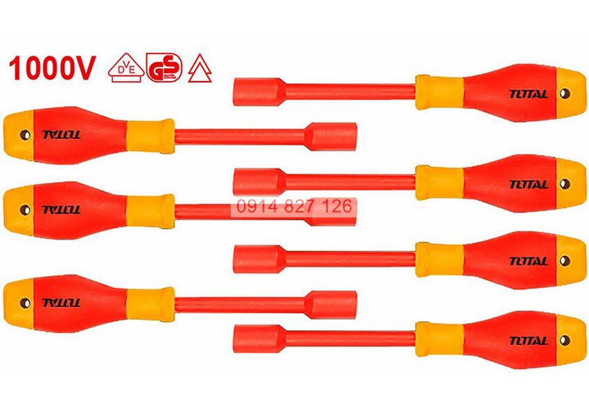 Bộ tua vít đa năng TOTAL THTIS5106 cách điện 1000V, 10 chi tiết, có thể hoán đổi đầu vít