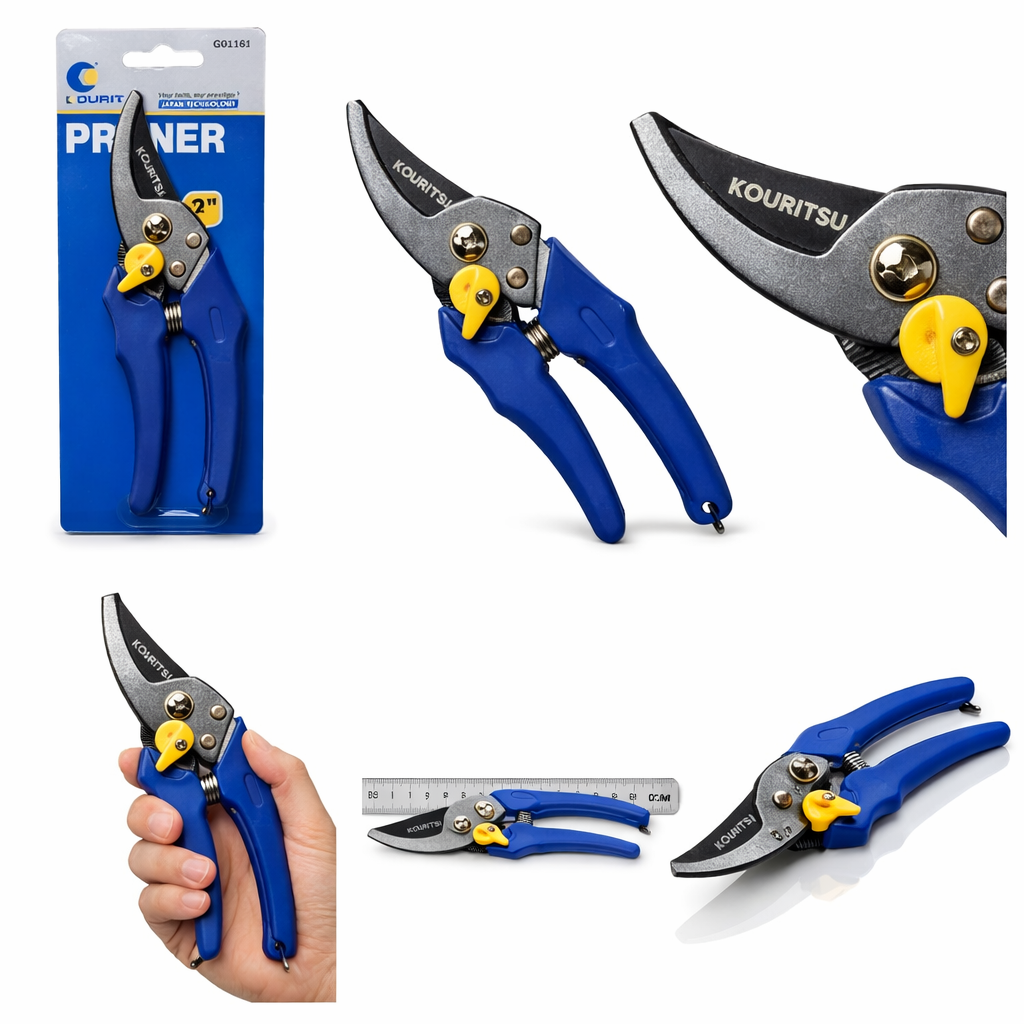 Kéo Cắt Tỉa Cành Cây Cảnh 8 Inch KOURITSU G01161 Lưỡi Thép SK5 Có Chốt Khóa Và Lò Xo Trợ Lực Bảo Hành 12 Tháng