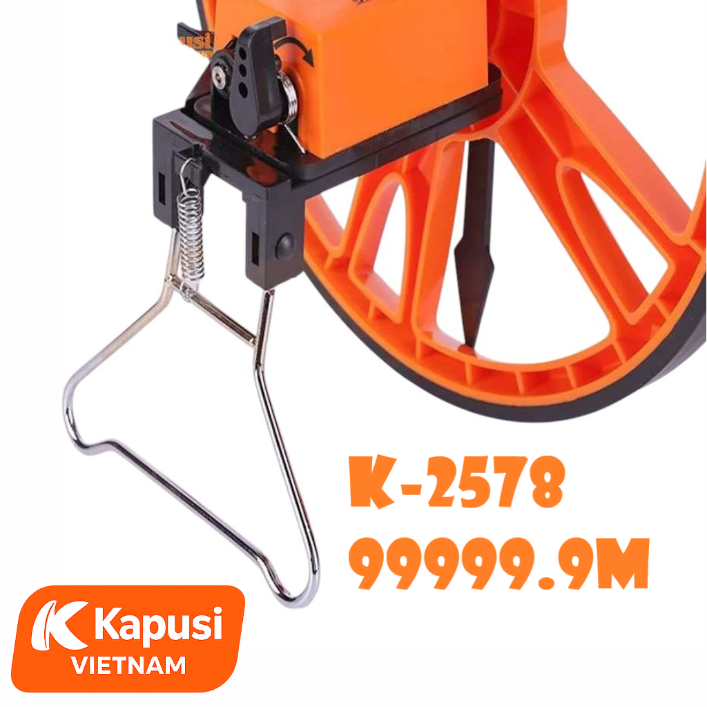 Thước Đo Khoảng Cách Bánh Xe Kapusi K-2578: Đồng Hồ Cơ 5 Chữ Số - Gập Gọn - Chân Chống Vững Chãi, Bh 12 tháng