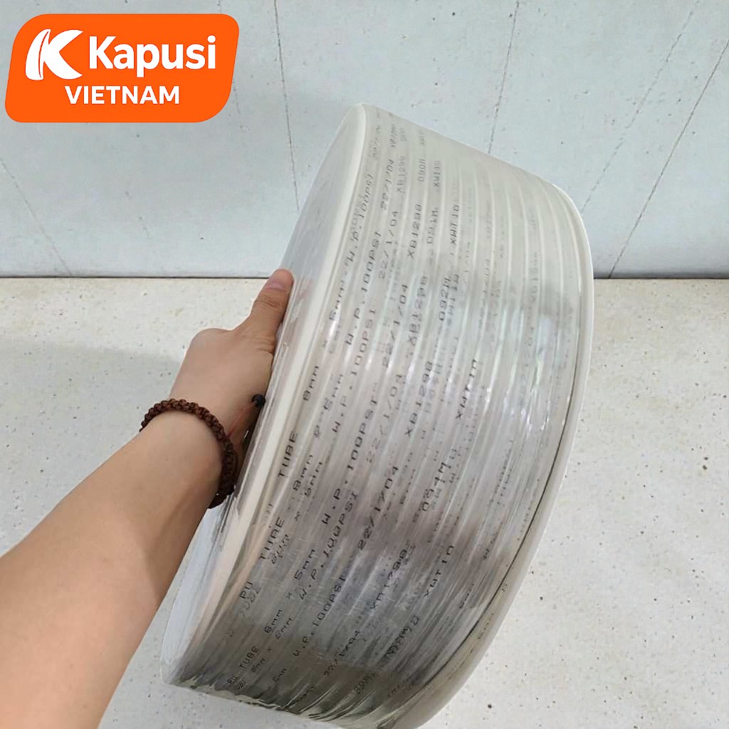 Cuộn Dây Hơi Khí Nén Kapusi K-1030 – K-1031 – K-1032 – Nhựa Cao Cấp– Dây Xoắn Chịu Nhiệt– Kèm Đầu Khóa Nhanh SP20 & PP20