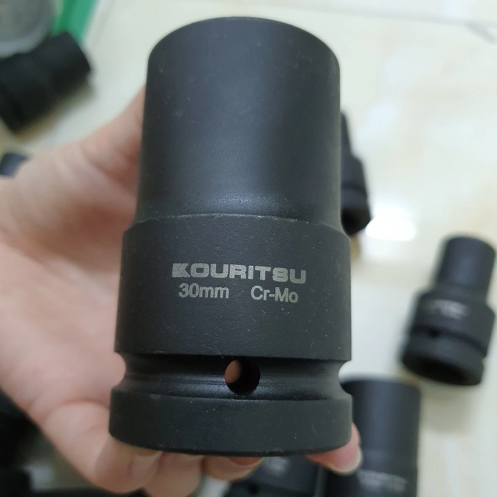 Đầu Khẩu Đen Dài 1 Inch KOURITSU Thép Cr-Mo Siêu Cứng Dài 9cm - Đầu Tuýp Đen Bắn Súng 1 Inch Đủ Cỡ 21-48mm Chịu Tải Nặng BH 12 Tháng