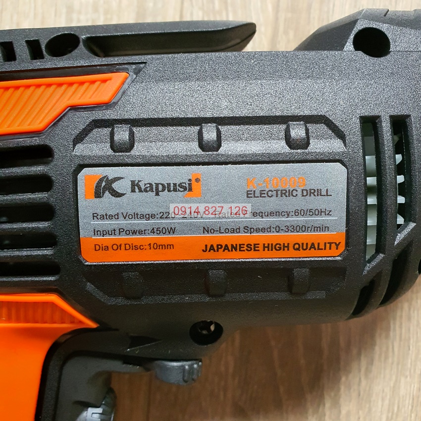 Máy khoan động lực điện K-10008 hãng Kapusi 420W, Mô tơ lõi đồng