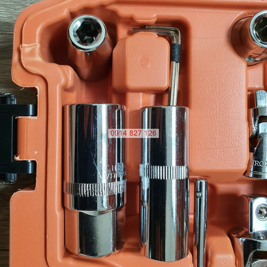 Bộ dụng cụ sửa chữa 94 chi tiết hãng KAPUSI K-9828 hệ 1/2 và 1/4 inch, thép Cr-v