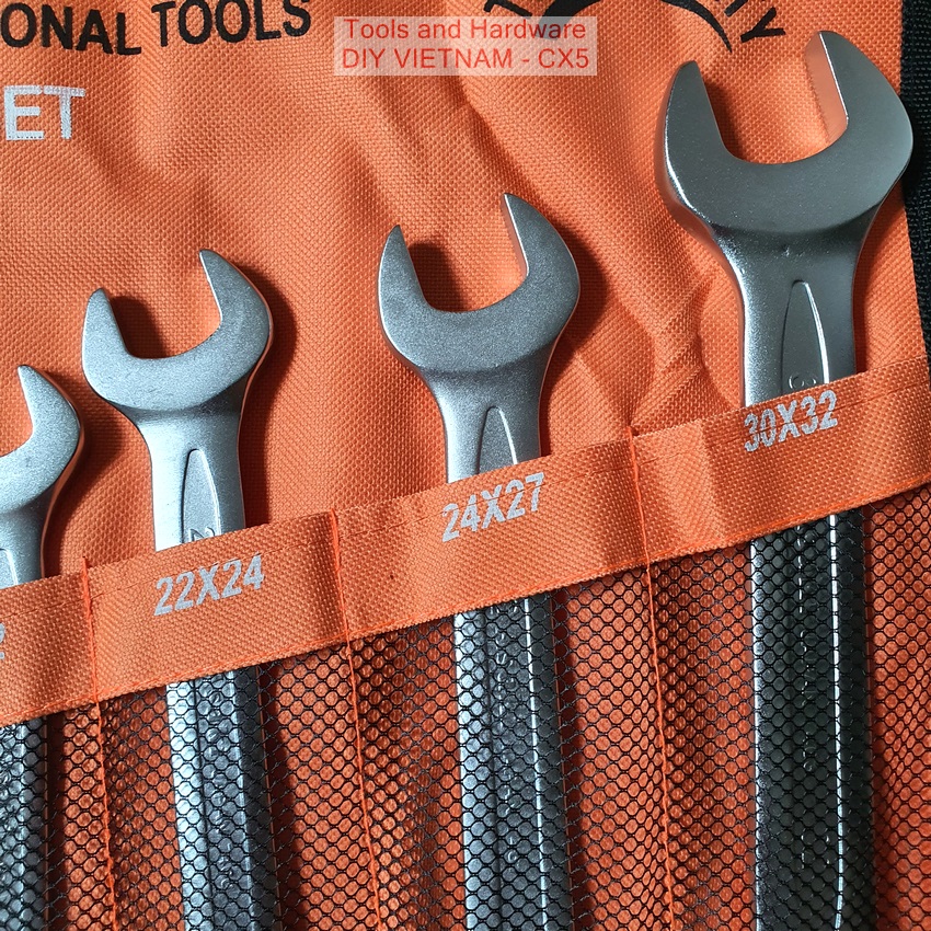 Bộ cờ lê 2 đầu mở hãng Asaki cao cấp, gồm 10 chi tiết từ 6x7 đên 30x32mm