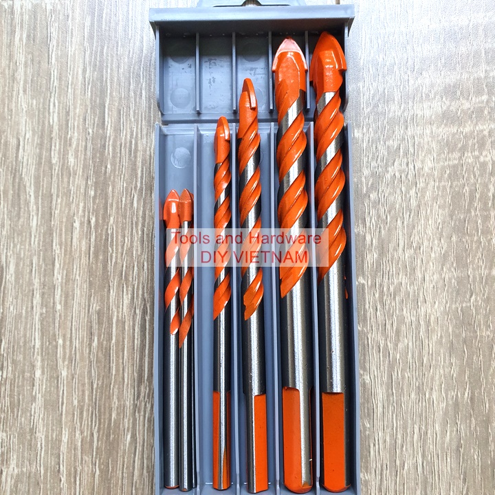 Hộp 7 mũi khoan đa năng Kapusi Nhật Bản các gồm các cỡ 3, 4, 5, 6, 8, 10, 12mm