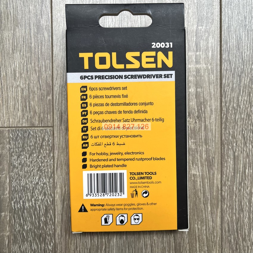 Bộ Tua Vít Đa Năng hãng TOLSEN 6 cỡ chi tiết chuyên sửa điện thoại, laptop, đồ điện
