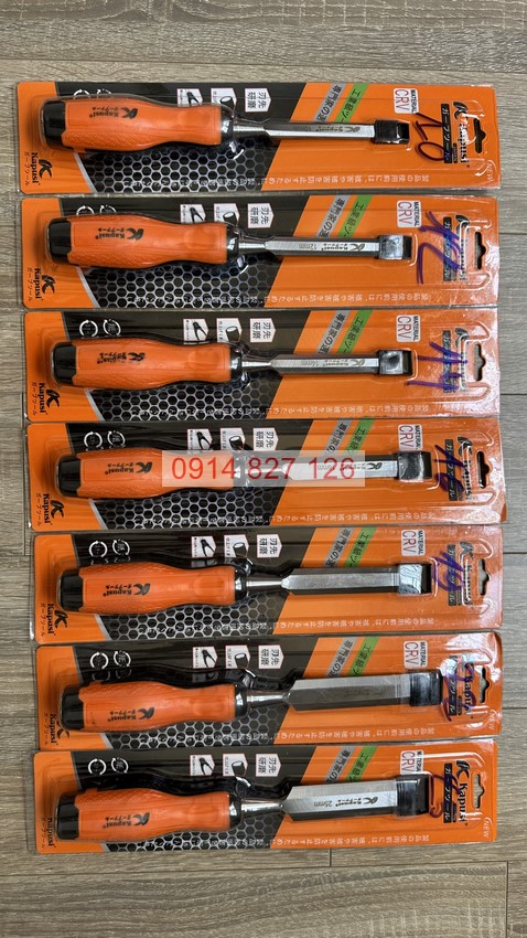 Mũi đục gỗ KAPUSI 10/12/14/16/ 19/22/25mm Tay cầm bọc nhựa chống trơn, chất liệu bằng thép, bh 12 tháng diy-vietnam