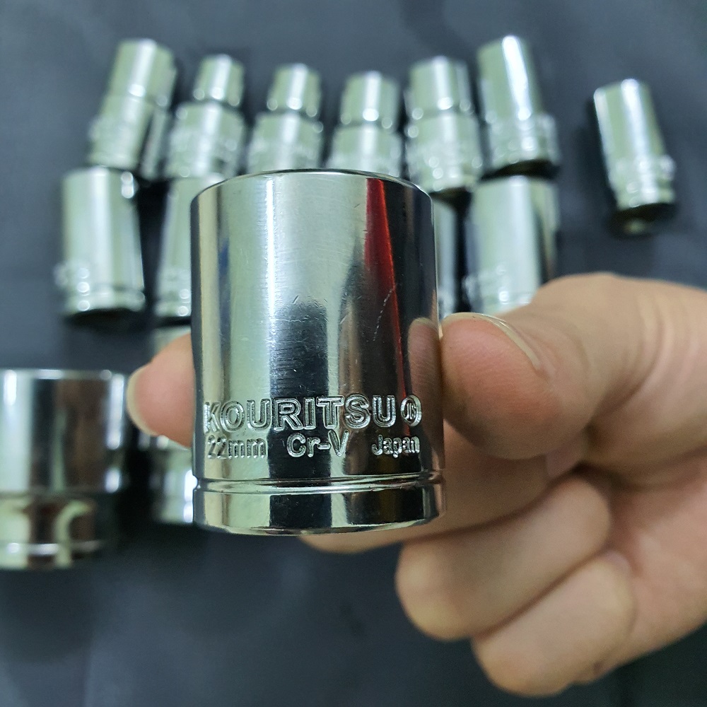 Khẩu ngắn đầu 1/2 inch Nhật Bản Kouritsu thép CRV