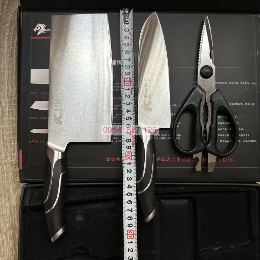 Bộ dao kéo nhà bếp đa năng KAPUSI Nhật Bản cán kim loại