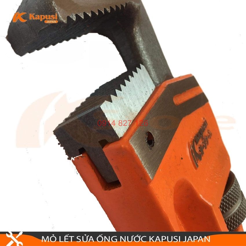 Mỏ lết răng sửa ông nước Kapusi, cỡ từ 12-14-18-24inch, thép CR-V, BH 12 tháng, Kìm nước cao cấp diy-vietnam