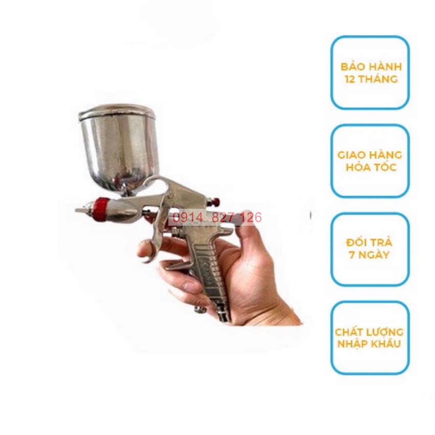 Súng phun sơn cầm tay K-710G KAPUSI K-4016, dùng khí nén, thân full kim loại