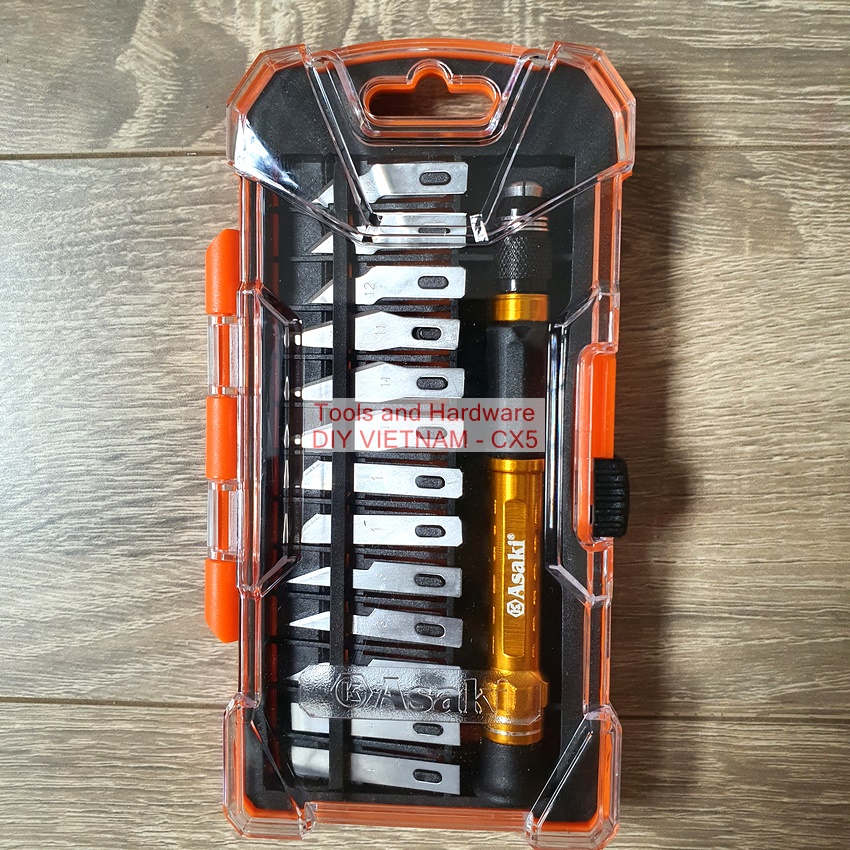 Bộ dao điêu khắc, chạm, trổ 14 chi tiết Asaki AK-3961