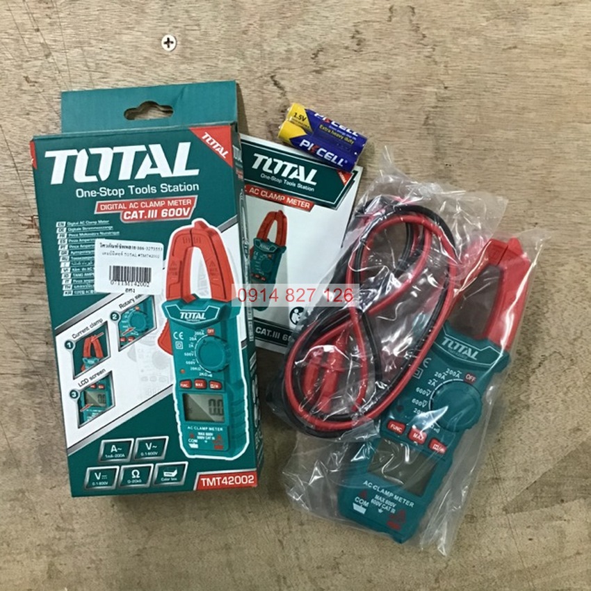 Đồng hồ đo điện ampe kìm AC DC Total TMT42002 đo dòng điện kỹ thuật số 2000 số đếm