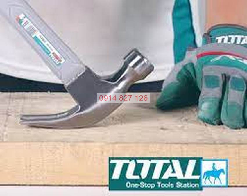 Búa đóng nhổ đinh TOTAL 220g 450g, búa cầm tay mini, chất liệu thép CR-V