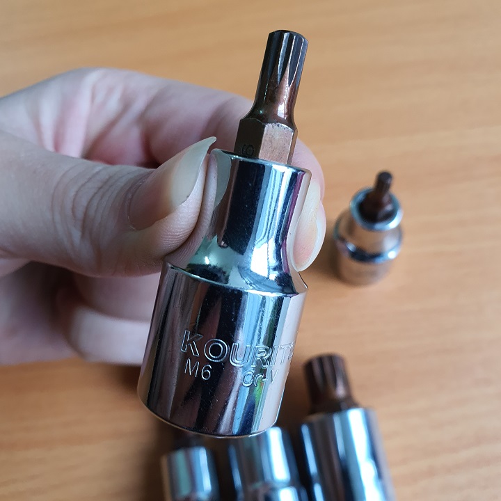 Đầu Tuýp Bông 12 Cánh KOURITSU Thép Cr-V Cứng Cáp - Khắc Chìm Thông Số Đủ Cỡ M5 Đến M14, BH 12 tháng