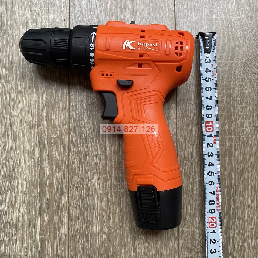 Máy khoan pin không chổi than KAPUSI Nhật Bản 12V đa chức năng khoan, bắt vít, có sạc nhanh