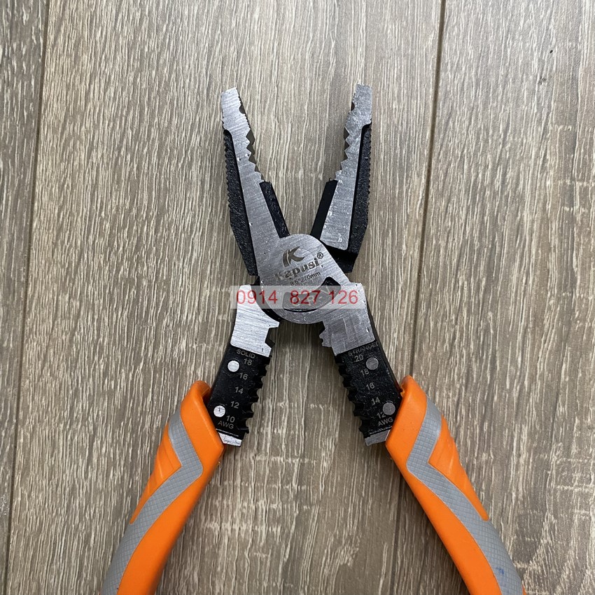 Kìm điện đa năng 8.5inch 215mm KAPUSI Japan, thép CR-V độ cứng cao lưỡi kìm sắc bén, Bh 12 thángdiy-vietnam