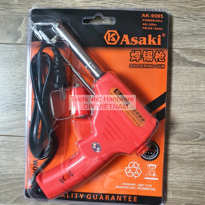 Mỏ hàn điện tử tự động đẩy thiếc Asaki AK-9095 công suất 60W