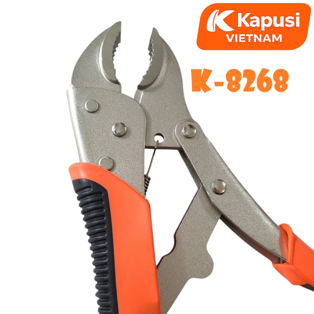Kìm Chết Tay Bọc Nhựa Kapusi K-8268 10 Inch – Thép Cr-V Siêu Bền, Kẹp Chắc 20–65mm, Chống Gỉ, Bh 12 tháng
