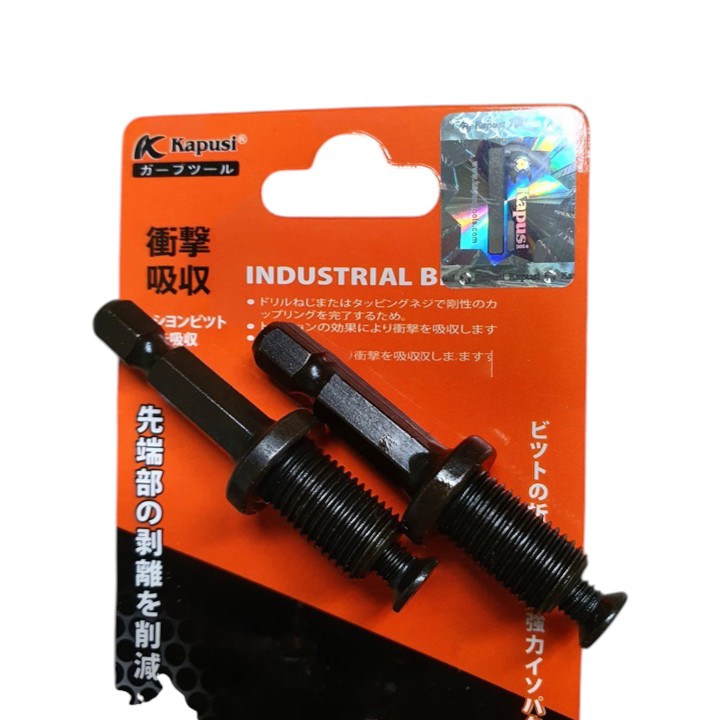 Bộ 2 Đầu Chuyển Bắt Vít Sang Đầu Khoan KAPUSI K-7850 thép cao cấp, Chuôi lục giác 6.35mm, ren 9.5mm, Bh 12 tháng