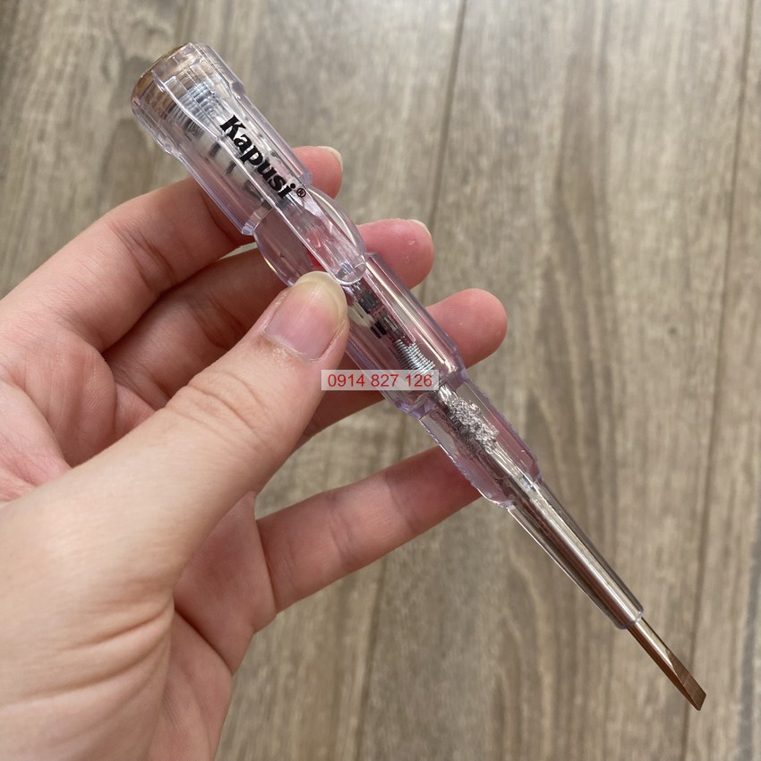 Bút thử điện cao cấp KAPUSI K-9068 kháng nước, nhựa trong suốt