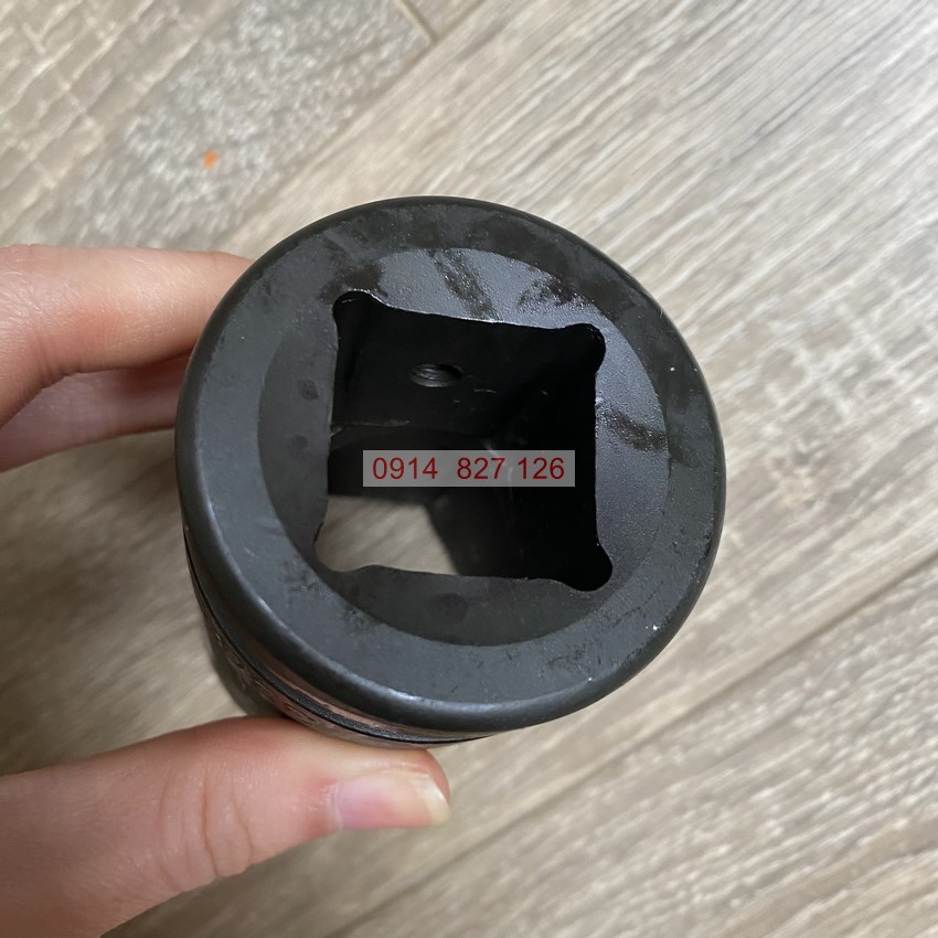 Đầu tuýp khẩu ngắn đen 1inch KAPUSI Nhật Bản cỡ từ 21-46mm, 6 cạnh thép Cr-Mo