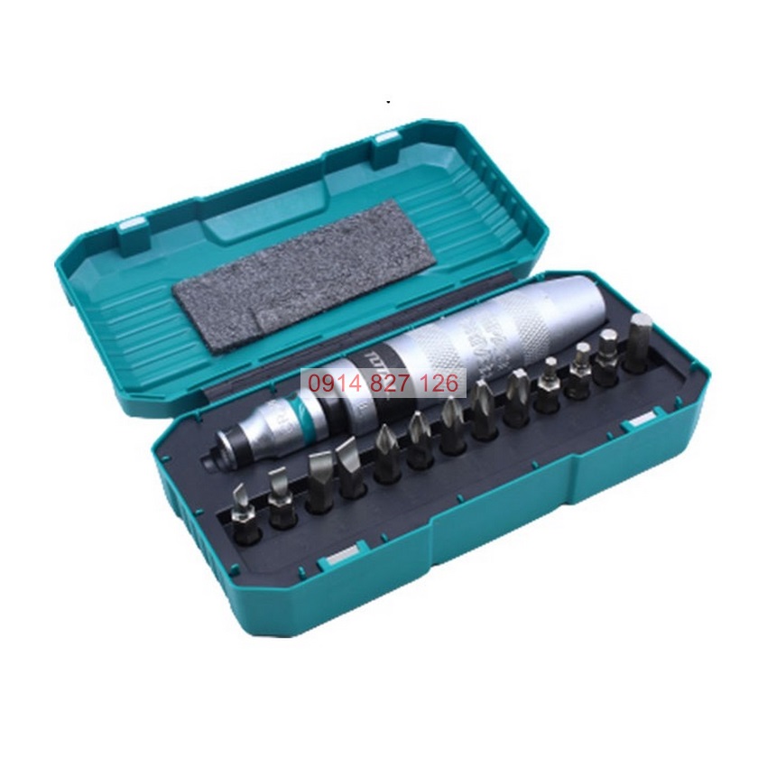 Bộ tua vít đa năng đóng tự động kèm 13 đầu bắn vít Total THIDS1301 đầu vặn vít thép cr-v mạ niken