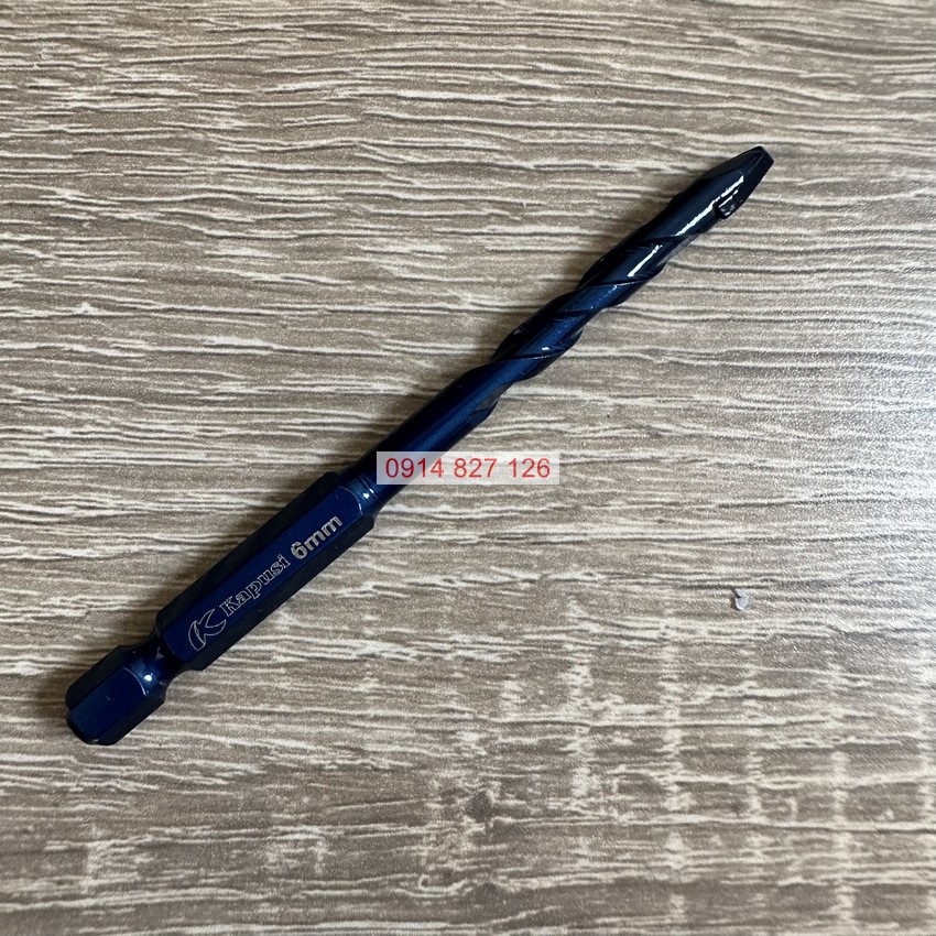 Bộ 10 mũi khoan đa năng chuôi lục giác KAPUSI K-3920, K-3921, K-3922, K-3923 cỡ 6-8-10-12mm thép đen siêu cứng