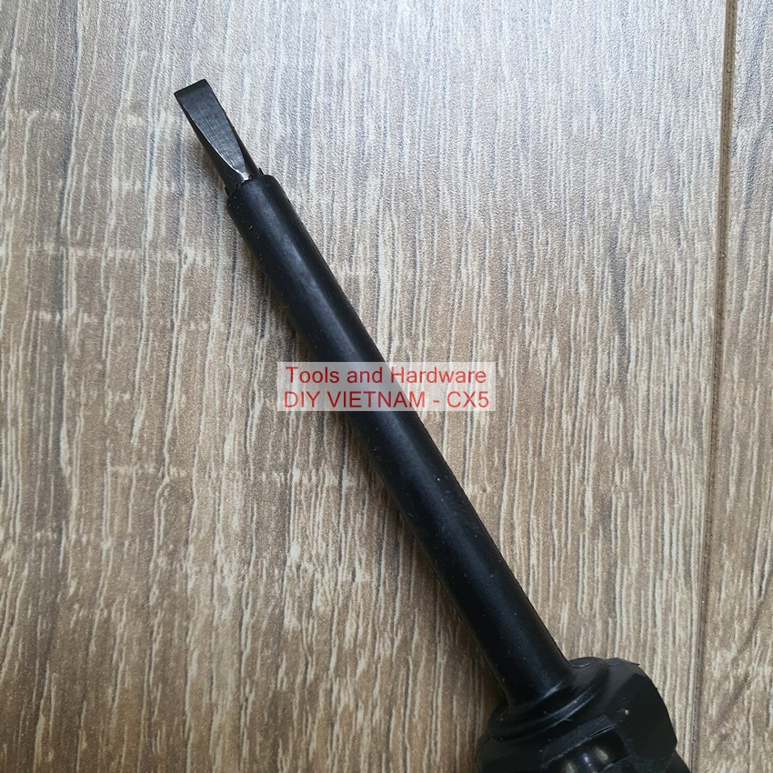 Bút thử điện cao cấp hãng Kapusi K-9086 đã kiểm định chất lượng, đầu dẹt, thân bọc cao su cách điện