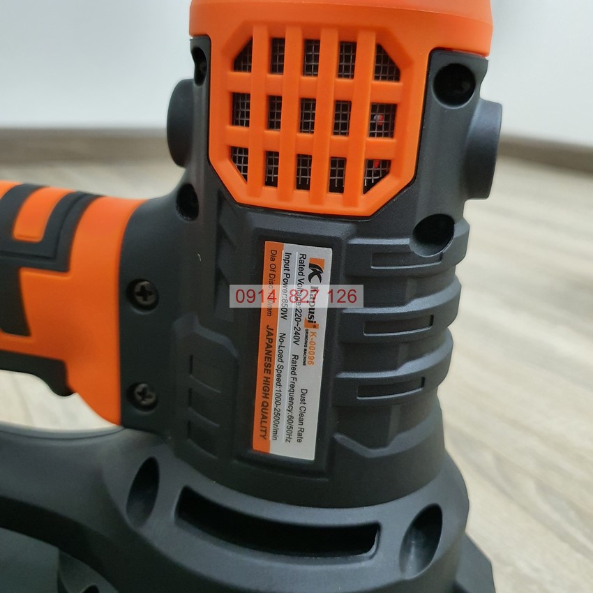 Máy chà nhám K-00096 KAPUSI, 850W vận hành bền bỉ, liên tục, khỏe, có túi hút bụi
