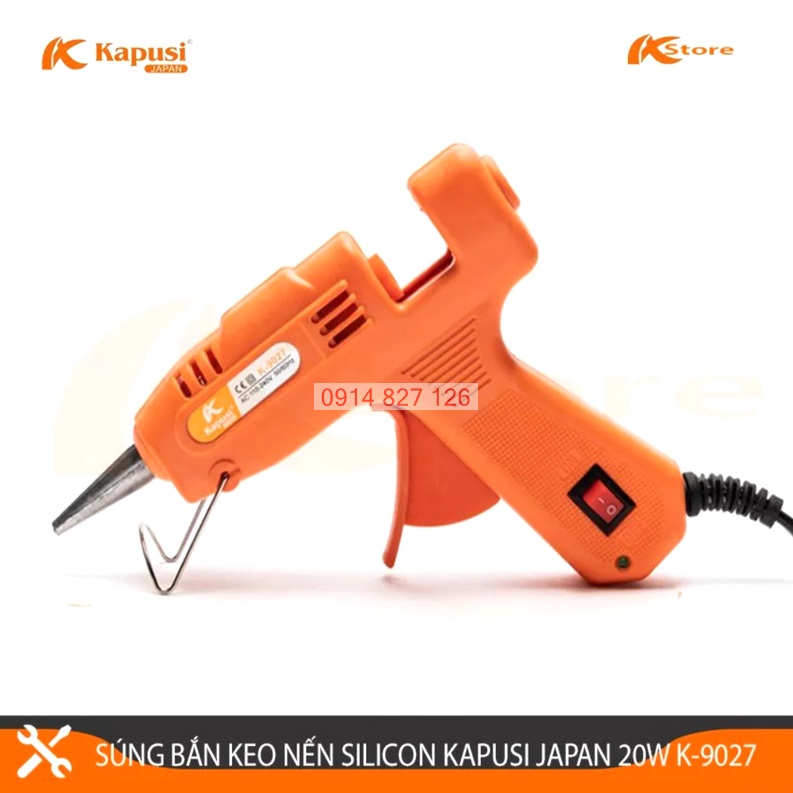Dụng cụ bắn keo nến silicon cầm tay 20W - 60W Kapusi JAPAN, Có bán kèm keo nến (Máy bắn keo nến) Model: K-9027 và K-9023