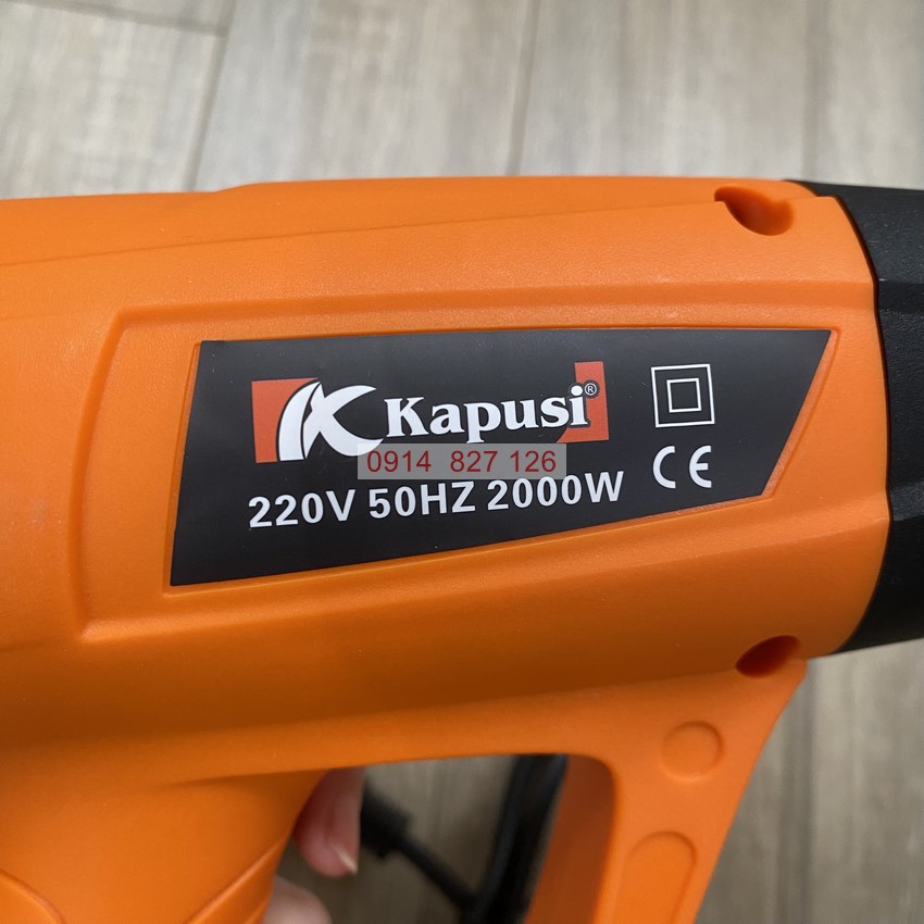 Máy khò nhiệt 2000W KAPUSI Japan, nhựa cao cấp, Đầu nòng inox 304 rất dày