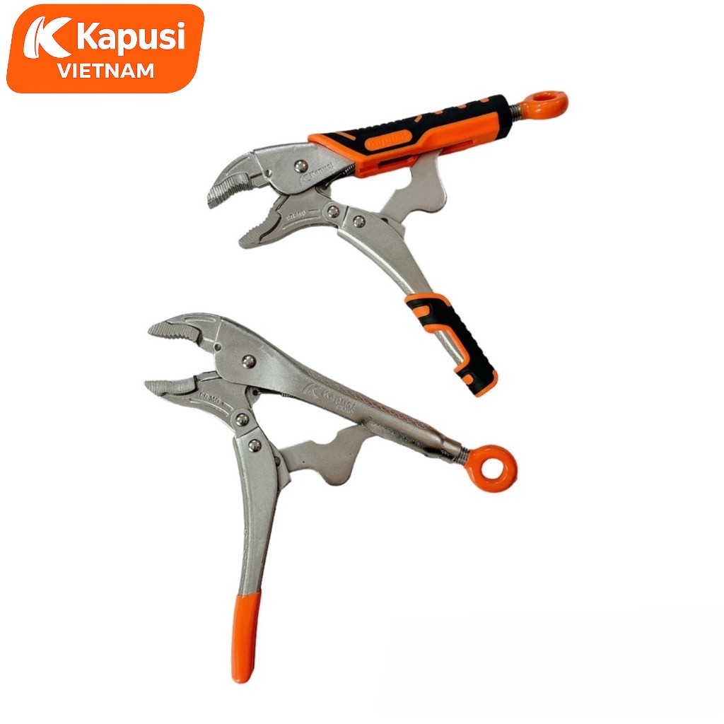 Kìm Chết 10 Inch KAPUSI Có Móc Treo Tăng Lực Độ Mở 65mm Bản Không Tay Bọc K-8262 và Có Tay Bọc K-8264, BH 12 tháng