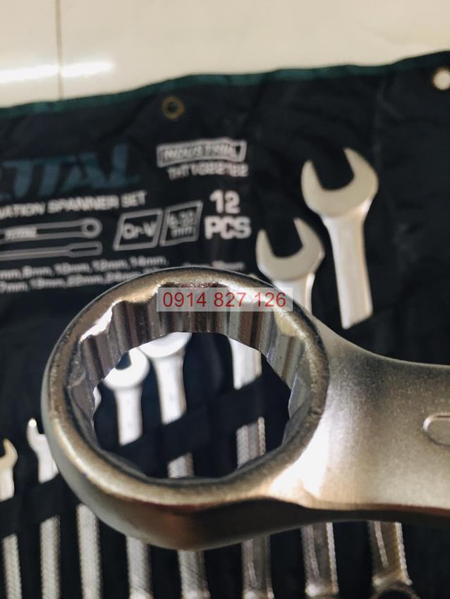 Bộ cờ lê vòng miệng gồm 12 chi tiết cỡ từ 6-32mm TOTAL THT1022122