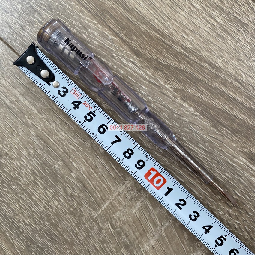 Bút thử điện cao cấp KAPUSI K-9068 kháng nước, nhựa trong suốt