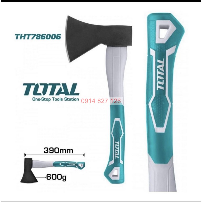 Rìu cán nhựa Total THT786006 búa rìu TOTAL đầu nặng 600g