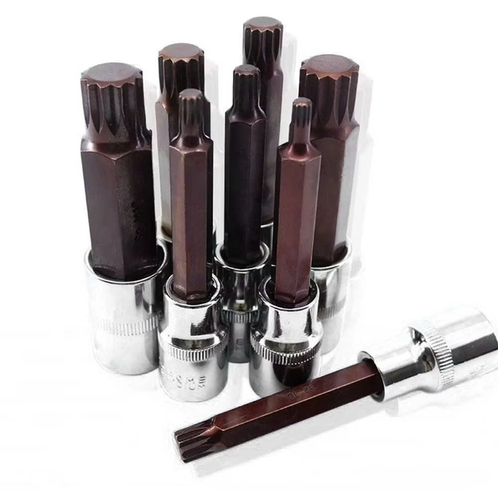 Bộ Đầu Tuýp Bông Mai 12 Cạnh Kapusi 1/2 inch Dài 100mm – 7 Món (M5–M16) – Thép CRV S2 Siêu Bền, Bh 12 tháng