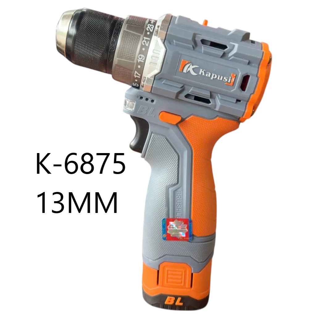 Máy Khoan Pin 16V Kapusi K-6875, K-6874 – Lực Siết 55Nm, Động Cơ Không Chổi Than, Chân Pin Phổ Thông, Bh 12 tháng