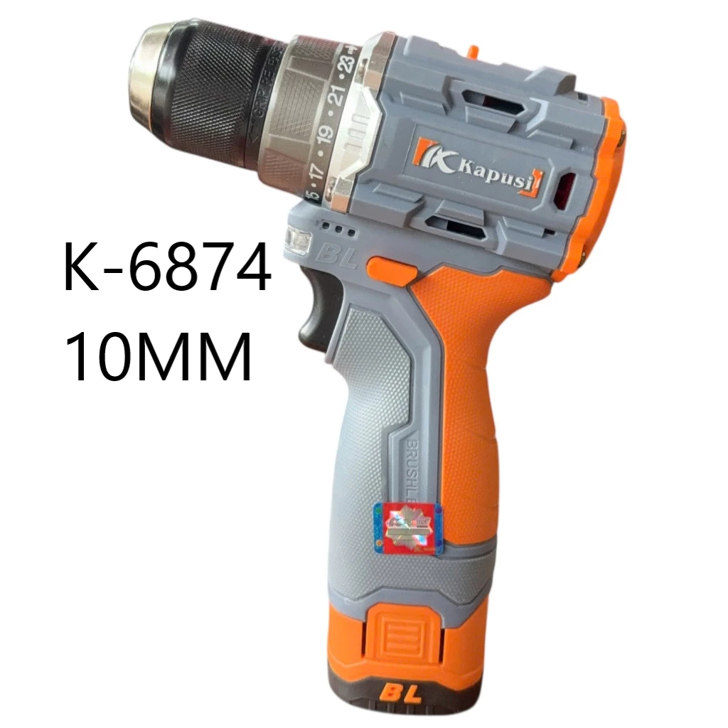 Máy Khoan Pin 16V Kapusi K-6875, K-6874 – Lực Siết 55Nm, Động Cơ Không Chổi Than, Chân Pin Phổ Thông, Bh 12 tháng